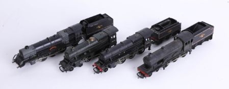 Four Hornby and Triang OO Gauge locomotives (BR Black).