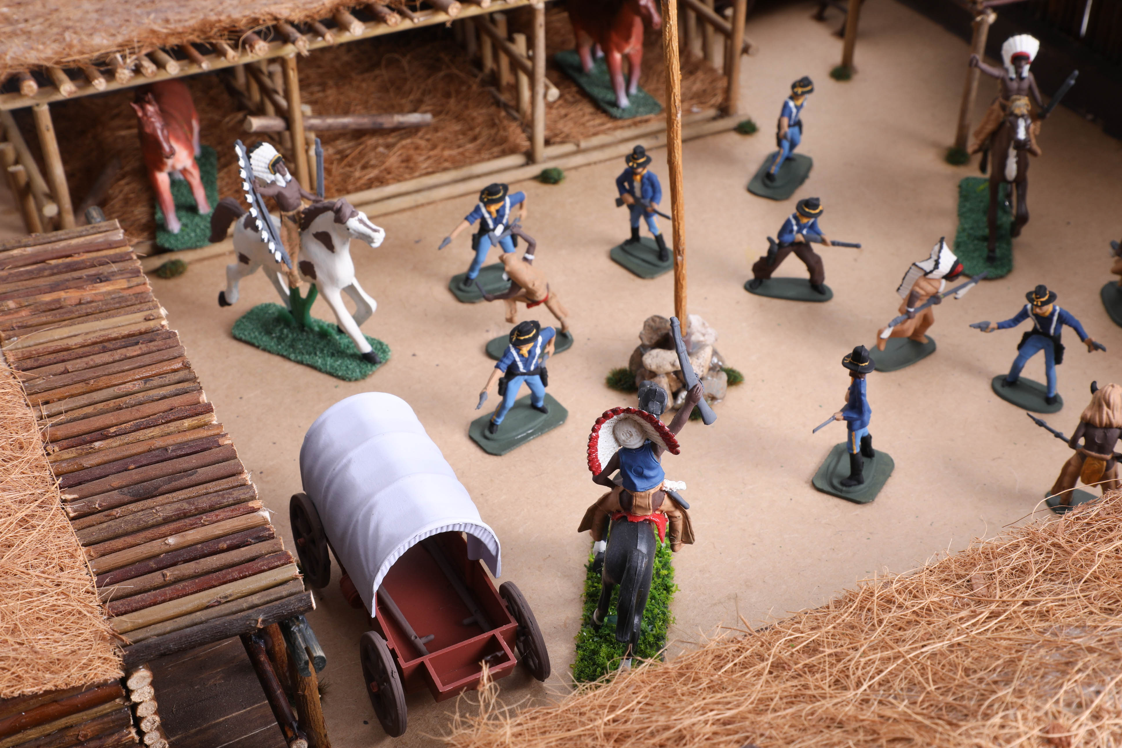 Handmade fort for Cavalry and Indians including figures.