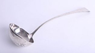 A Geo III silver ladle, London marked RCGS?, approx. 4.50oz.