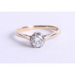 An 18ct solitaire diamond ring, 0.50 carats, size N.