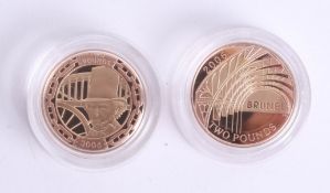 A cased proof Brunel gold £2 coin set, limited edition.