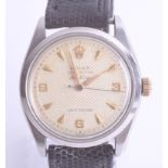 Rolex, a vintage gents stainless steed Oyster Perpetual Air King wristwatch, dial marked 'Super