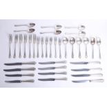Various Mappin and Webb silver flatware, approx. 46.50oz, also set of Gorham stainless knives with