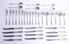 Various Mappin and Webb silver flatware, approx. 46.50oz, also set of Gorham stainless knives with