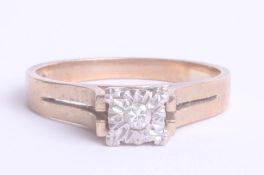 An 18ct diamond set ring, size P, approx. 3g.