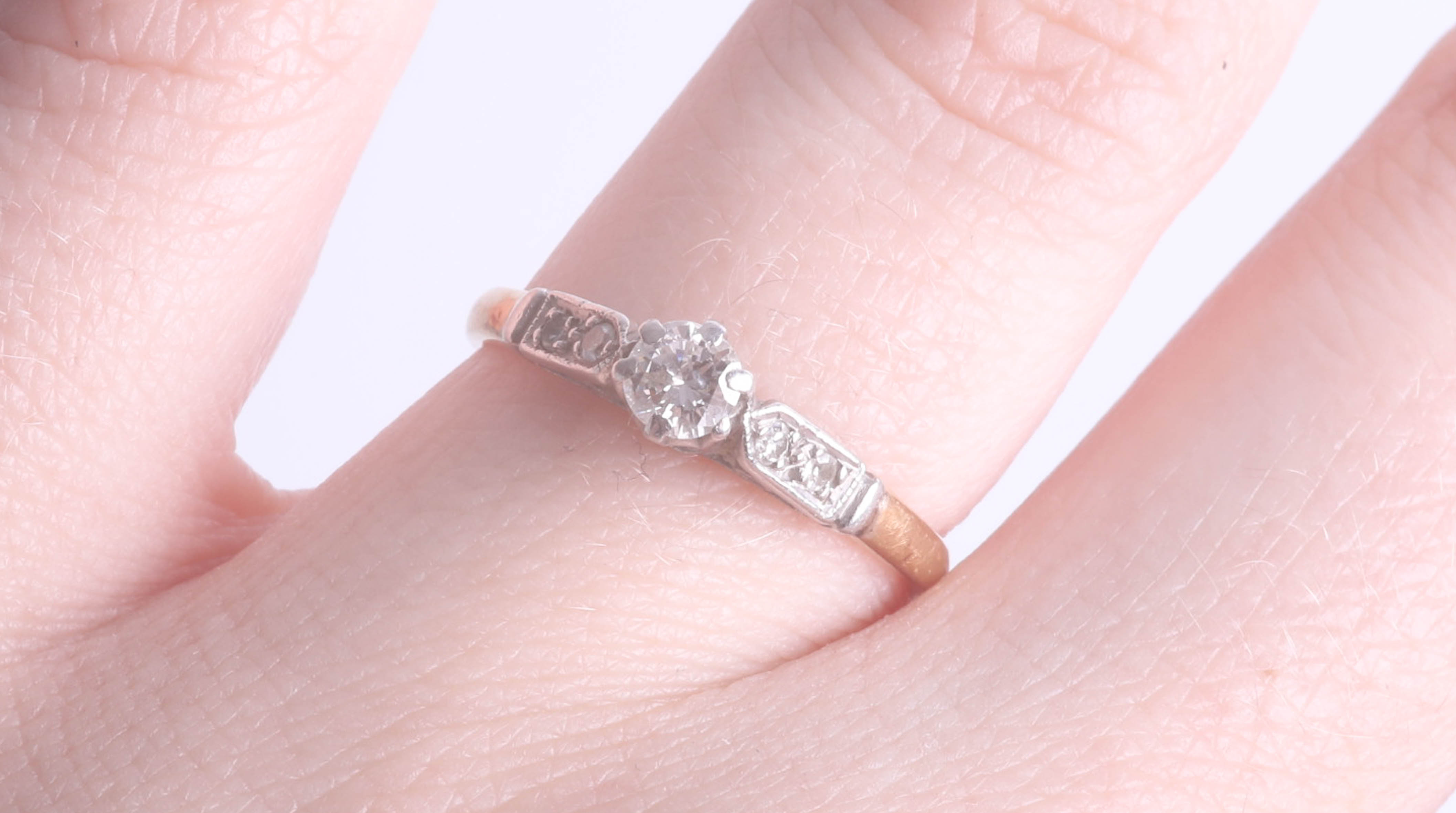 An 18ct diamond single stone ring, size L. - Image 2 of 2