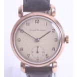 Girard-Perregaux, a 9ct gold vintage gents wristwatch.