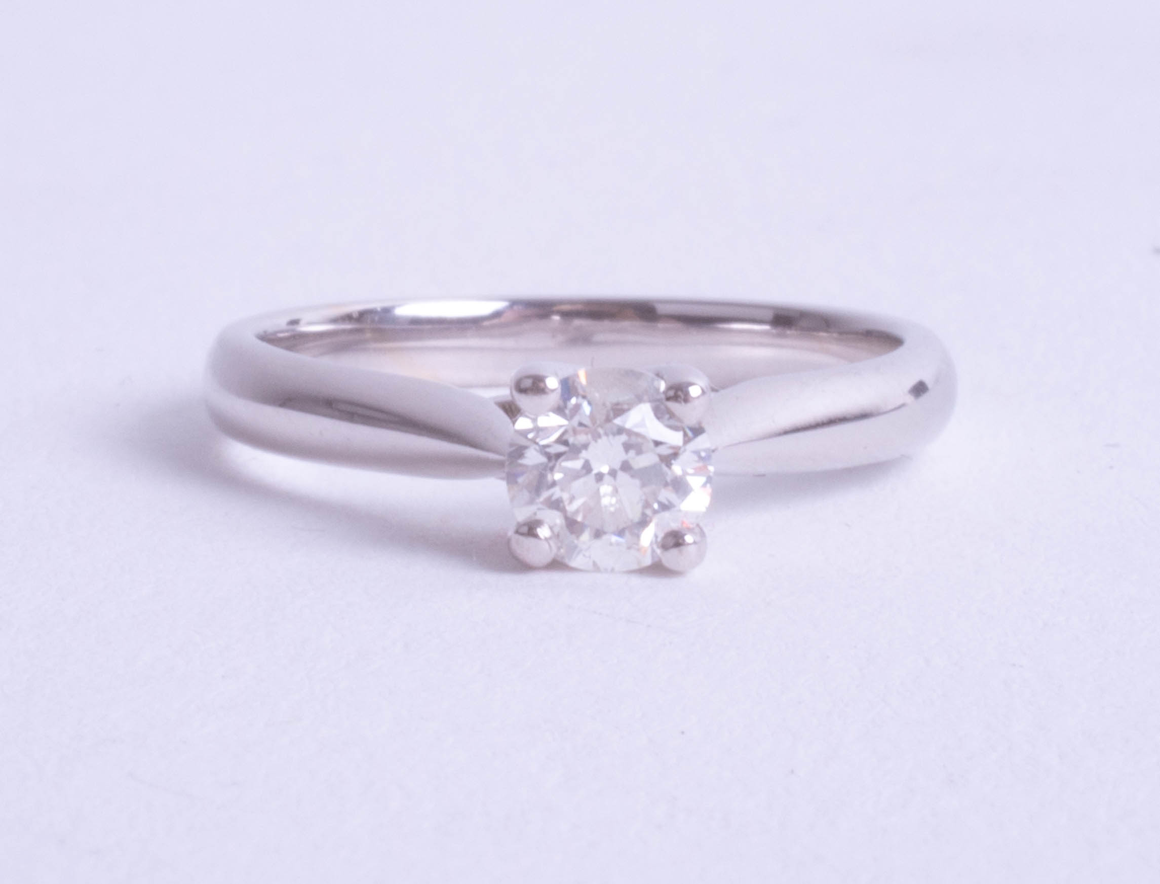 A modern 18ct diamond solitaire ring, approx. 0.50 carat, size L. - Image 2 of 2