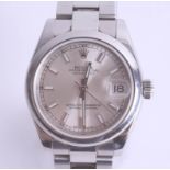 Rolex, a ladies stainless steel Oyster Perpetual Datejust wristwatch, circa 2013, with extra