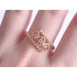 Cara, an 18ct gold and diamond fancy ring, ring size U, approx 2.4g.
