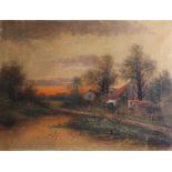 A.H.Cole, oil on canvas 'The Close Of Day', 38cm x 50cm, signed and titled to verso, also