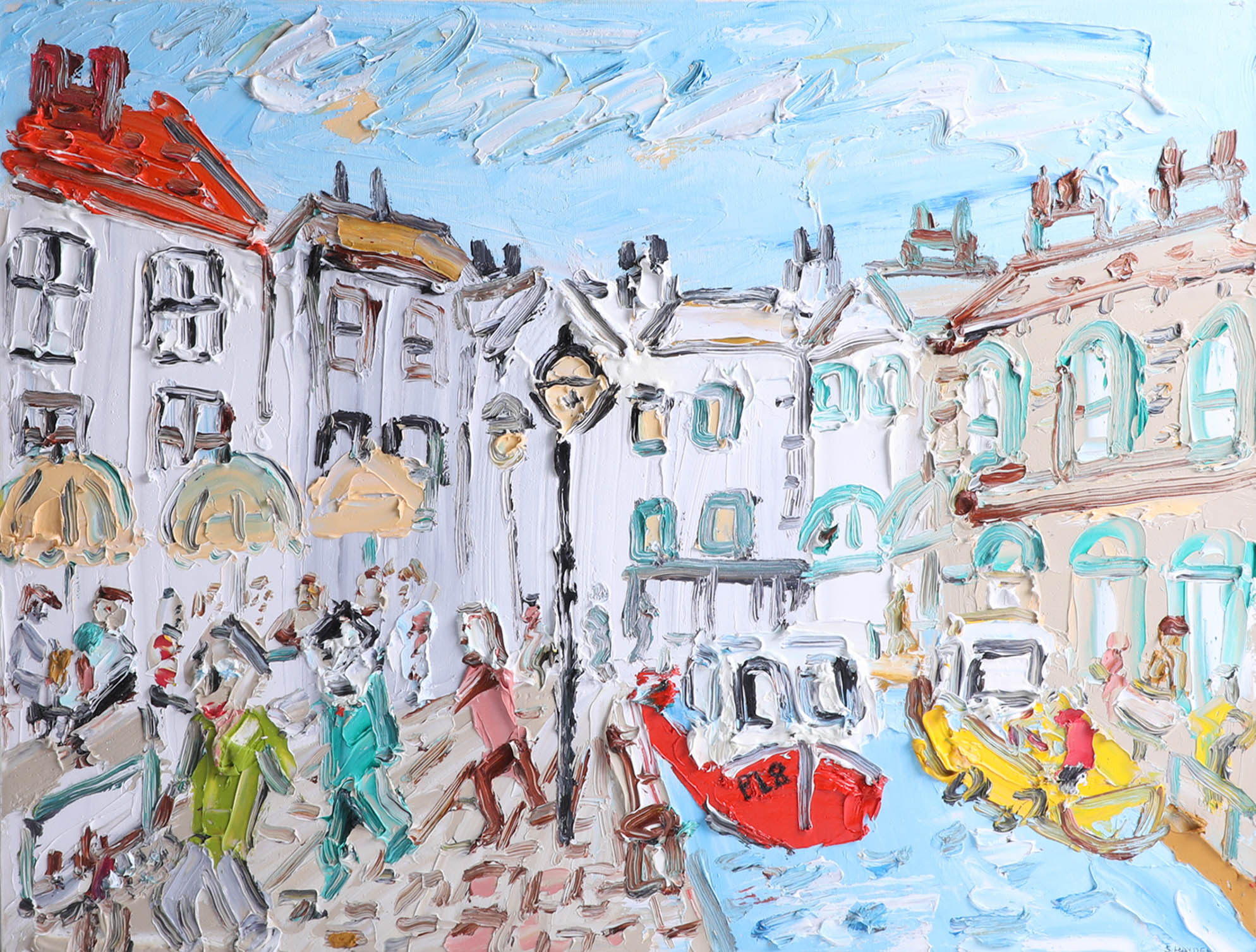 Sean Hayden, oil, 'Barbican, Plymouth', framed, 46cm x 60cm. - Image 2 of 2