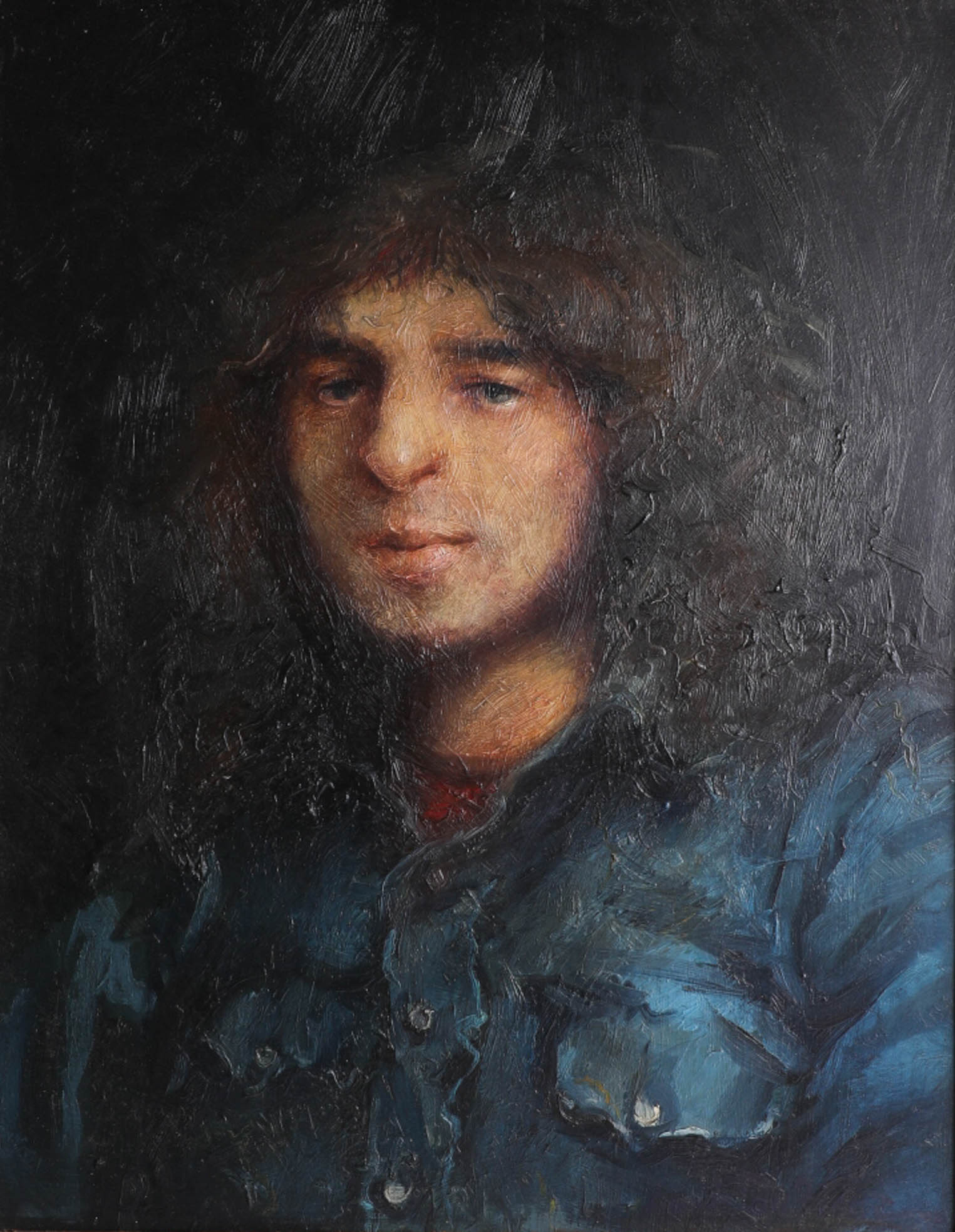 Robert Lenkiewicz (1941- 2002) early oil on board, titled verso 'Tony Prior, died of drug addiction, - Image 2 of 2