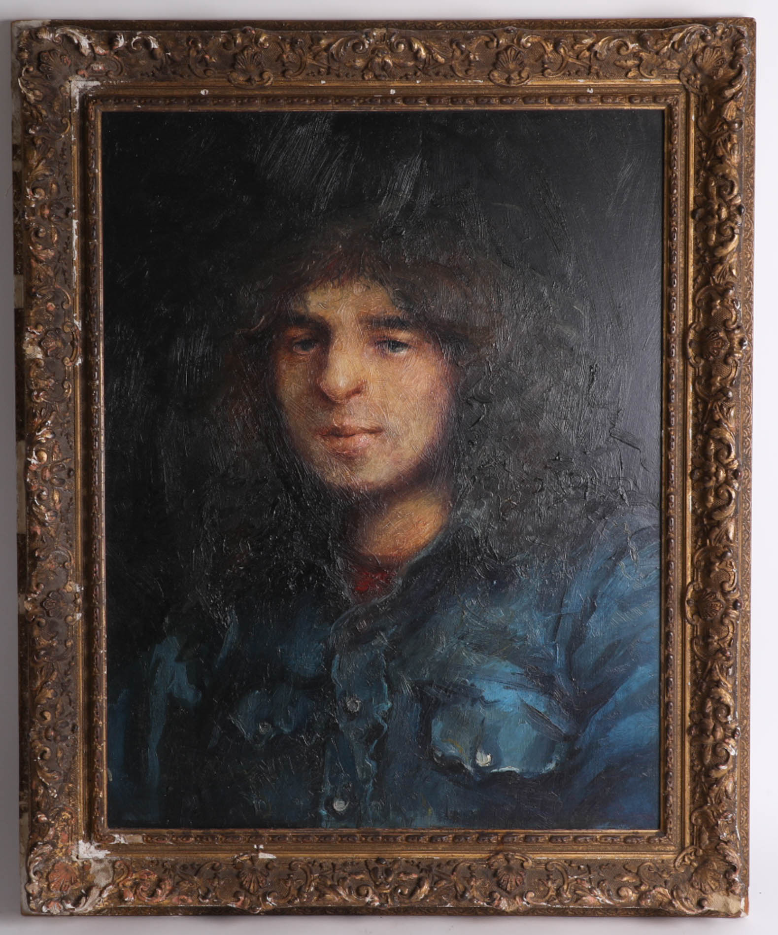 Robert Lenkiewicz (1941- 2002) early oil on board, titled verso 'Tony Prior, died of drug addiction,