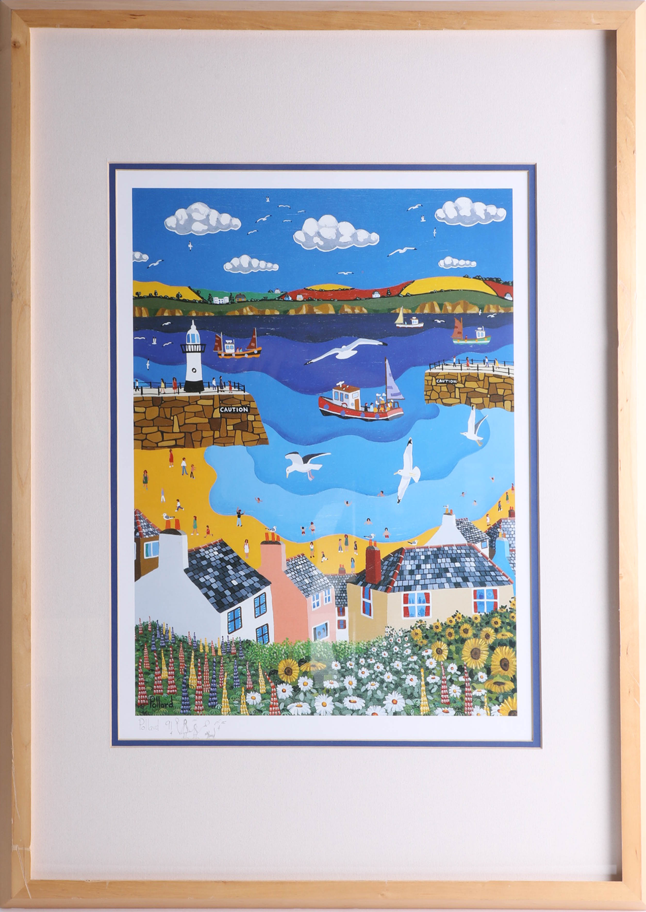 Brian Pollard open print, 'Mousehole', with remarque, signed, framed and glazed, 42cm x 30cm. - Image 2 of 2