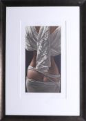 Modern signed limited edition figurative print, No.102/900, 35cm x 19cm, framed and glazed.