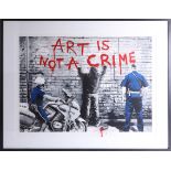 Mr Brainwash, signed edition print, NYC, 'Art is not a Crime', No. 17/90, 55cm x 74cm, framed and