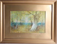 Henry Cooper (1859 - 1934) pair signed watercolours, 1920's, Woodland scenes, 26cm x 40cm, framed