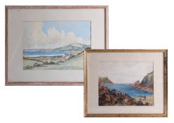 M.Mowbray, watercolour 'Readymoney Cove, Fowey' ,