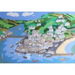 Richard Lodey, 'Looe', arcylic / gouache on board. This painting has come directly from