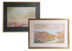 John Baragwanath King, two watercolours 'Dartmoor' and 'Cape Cornwall' (2).