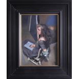 Robert Lenkiewicz (1941-2002) 'Anna with Book in the Main Studio' signed and inscribed on the