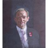 Louise Courtnell, oil on canvas, portrait of 'Justin Leigh, children in need' 11/1/05, BBC Spotlight