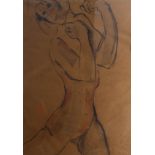 Jill Watkins, pastel sketch of nude lady, 67cm x 47cm, framed and glazed.