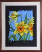 Karen Pawley, pastel 'Daffodils', 41cm x 30cm, framed.