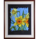 Karen Pawley, pastel 'Daffodils', 41cm x 30cm, framed.