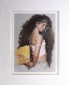 Jose Royo, signed edition print 36/160 titled 'After the Dance', serigraph 64cm x 45cm, mounted.