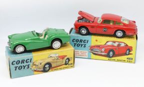 Corgi Toys, two models, Triumph TR2 sports car, 301 boxed and Aston Martin DB4, 218 boxed (2).