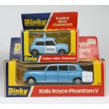 Dinky Toys, two models, Rolls Royce Phantom, 124 boxed, Police Mini Clubman, 255 boxed (2).