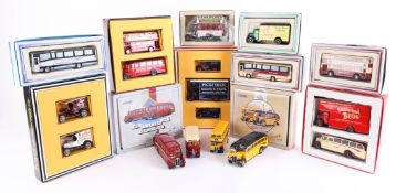 Corgi Commemorative models, including AEC bus set, Plaxton coaches, Bedford vans, Metro bus etc, all