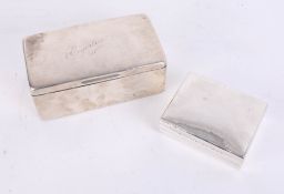 A large silver and wood lined cigarette case, marked Egerton 18cm x 9cm, together with a Chinese
