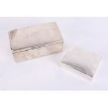 A large silver and wood lined cigarette case, marked Egerton 18cm x 9cm, together with a Chinese