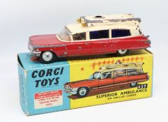 Corgi Toys, Corgi Toys, Superior Ambulance on Cadillac chassis, 437 boxed.