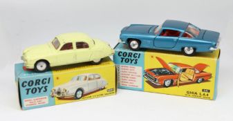 Corgi Toys, two models, Ghia L64 with Chrysler engine, 241 boxed, Jaguar saloon, 2085 boxed (2).