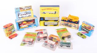 A collection of models including Matchbox Superfast, Matchbox Dart Dump Truck King size, K2 boxed,