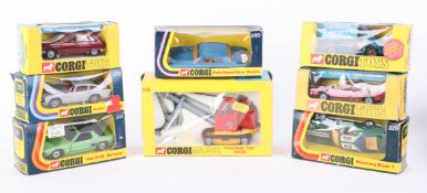 Corgi Toys, eight models, Priestman Cub Shovel, 1128 boxed, Oldsmobile Tornado, 276 boxed,