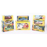 Corgi Toys, eight models, Priestman Cub Shovel, 1128 boxed, Oldsmobile Tornado, 276 boxed,