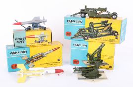 Corgi Toys, four models, Thunderbird Guided Missile, 350 boxed, Bristol Ferranti Bloodhound Guided