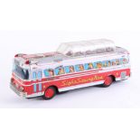 A Japanese tin-plate Sightseeing Bus, length 37cm, boxed.