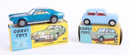 Corgi Toys, two models, Morris Mini Minor, 226 boxed, Oldsmobile Tornado, 264 boxed (2).