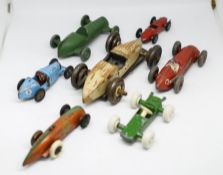 Dinky Toys, seven models, Alfa Romeo with six other racing cars, unboxed (7).