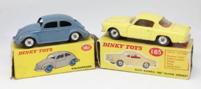 Dinky Toys, two models, Alfa Romeo, 185 boxed, Volkswagen, 181 boxed (2).