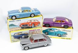 Dinky Toys, three models, Ferrari 250 GT, 515 boxed, Ford Capri, 165 boxed, Renault 16, 537 boxed (