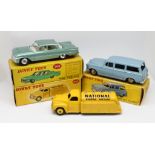 Dinky Toys, three models, Peugeot, 24F boxed, Tanker National 443 boxed, Ford Fairlane 148 boxed (