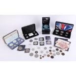 A collection of Royal Mint and other mixed coins, including cased sets Coinage of Barbados 1973,