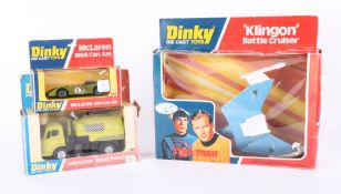 Dinky Toys, three models, Klingon Battle Cruiser, Star Trek, 357 boxed, McLaren, 223 boxed, Road